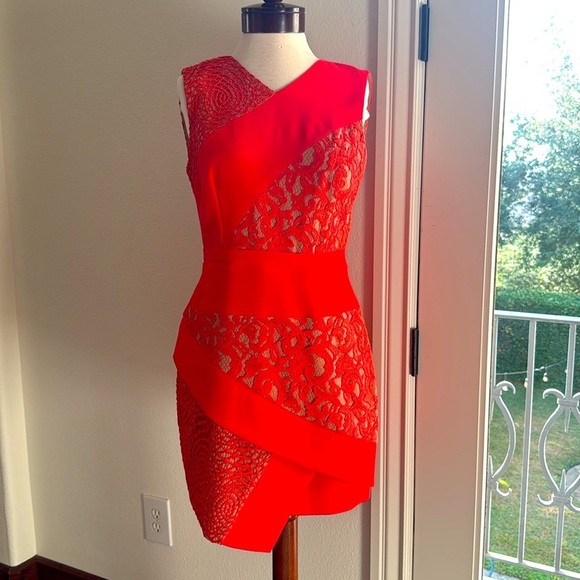 BCBG Red Cocktail dress new with tags - Picture 3 of 9